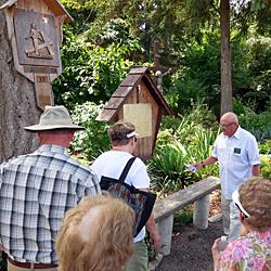 Jim Senko points out a feature at the beginning of the tour.